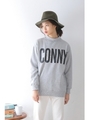 【AZUL by moussy】裏毛裏起毛CONNYロゴプルオーバー/T.GRY
