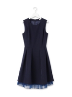 オーガンジープリーツワンピース/サンドベージュ(053)