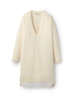 ウール混レイヤード風ニットワンピース/アイボリー(004)