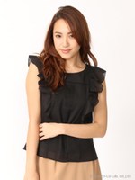 ドビ―ラッフル袖ブラウス/ピンク