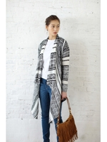 【AZUL by moussy】ネイティブ柄長袖トッパー/柄GRY