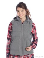 カチオンフード付中綿ベスト/ハイ