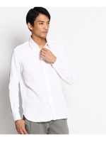 コットンワッフルショートポイントシャツ/ホワイト(501)