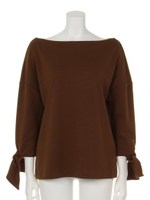 リボンスリーブトップス/BROWN