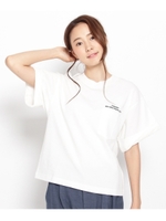 ロゴ刺繍ポケット付きプルオーバー/ホワイト(001)