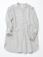 Stripe front tuck shirts/WHITE