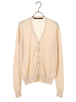 Vネックニットカーディガン/ボルドー