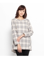 オンブレーチェックシャーリングシャツ/グレー(212)