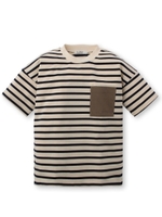 ポケット付きボーダーTシャツ/ネイビー(393)