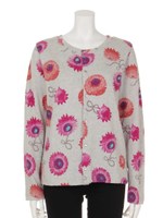 貝殻草プリント カーディガン/ピンク