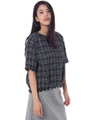 【AZUL ENCANTO】ツイードチェックTOPS/柄BLK