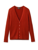 ラメVネックカーディガン/ワインレッド(063)