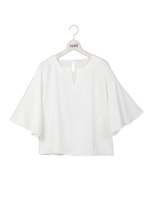 袖フレアプルオーバー/ホワイト