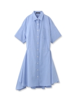 イレギュラーヘムシャツワンピース/ブルー(092)