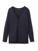 コットンニットVネックカーディガン/ネイビー(093)