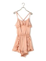 サテンロンパース/ピンク