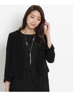 ノーカラーショートジャケット/ブラック(019)