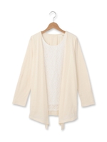 フラワーレースドッキングカーディガン/ベージュ(052)