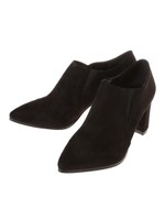 ミドルヒールスエードブーティ/キャメル