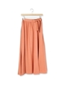ラップ風スリットマキシスカート/ライトオレンジ(066)