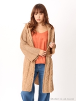 ロングスリーブロングカーデ/グレー