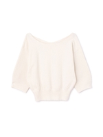 Ｖバックパフスリーブニット/ベージュ(041)