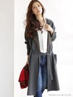 Wフェイスロングコーディガン/キャメル