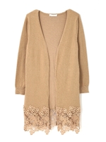 fallヘムフラワーカーディガン/ベージュ(040)