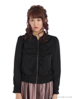 サテンギャザーコンパクトブルゾン/ピンク