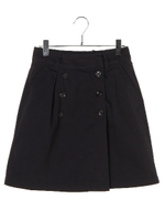 ハイウエスト釦付きミディスカート/オレンジ