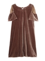 VELOR×SHEER DRESS/ベージュ(040)