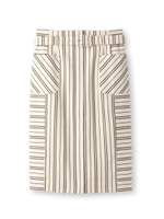 [L]ベルト付ストライプタイトスカート/アイボリー(304)