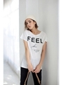 【AZUL by moussy】FEELエッフェルモチーフT/O/WHT