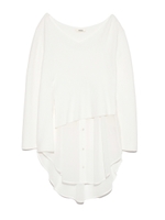 シフォンコンビニットチュニック/WHT