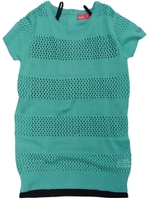 MESH BORDER KNIT DRESS/グリーン