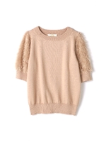 《EDIT COLOGNE》フェザーボリュームスリーブニット/ホワイト(031)