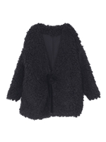 もじゃもじゃリボンコート/オフホワイト