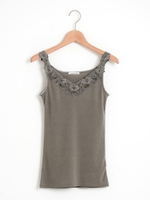 モチーフレースキャミ/ネイビー