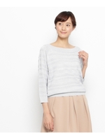 ランダムラメボーダーニット/ナチュラル(050)