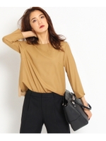 グレンチェック切り替えブラウス/キャメル(041)