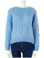 ラグランスリーブニットトップス/サックス