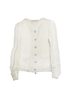パールボタンニットカーデ/white