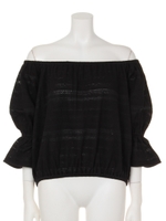 【Omekashi】レースオフショルプルオーバ/BLACK