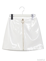 エナメル台形スカート/ピンク