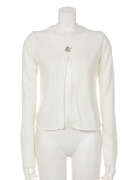 ビジューボタンニットカーデ/L/PUR