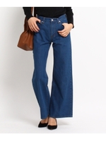 ワイドストレートデニムパンツ/ネイビー(093)