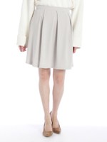 合繊フレアースカート/ブラウン