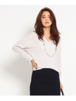 [L]前後アシメジョーゼットブラウス/ピンク系(070)