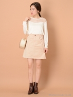 別珍台形スカート/PBEIGE