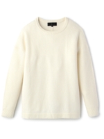 [L]バックシャン編地切り替えニット/アイボリー(004)